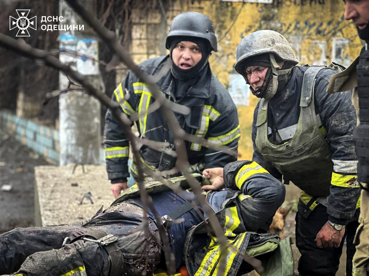 vojna na Ukrajine, hasiči, ruský útok, Odesa, bombardovanie