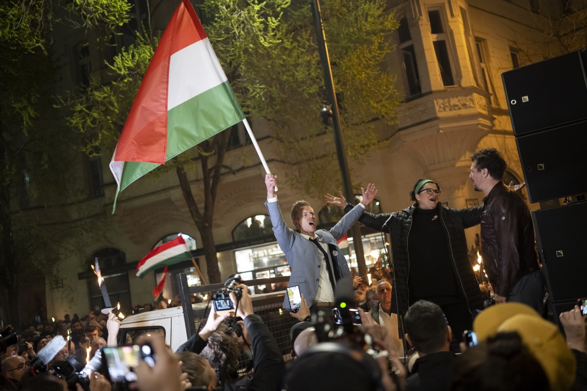 Péter Magyar, Maďarsko, Budapešť, protest