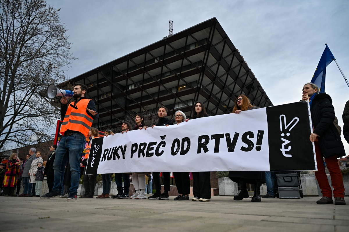 SR Bratislava RTVS protestný pochod BAX