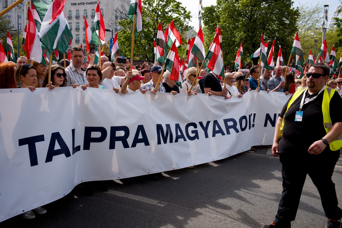 Maďarsko protest protivládny Magyar