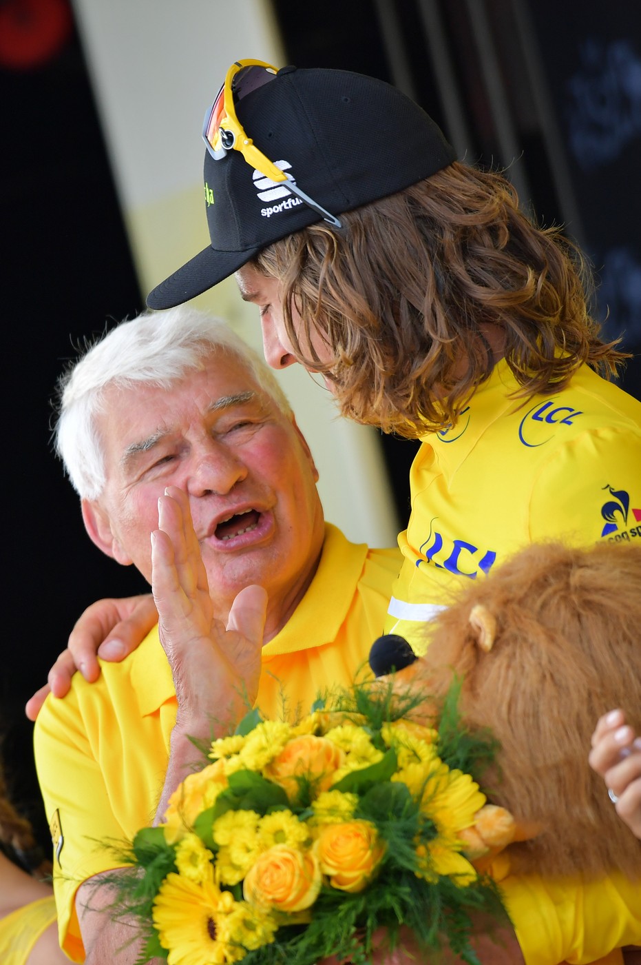 Raymond Poulidor s Petrom Saganom na Tour de France 2016.