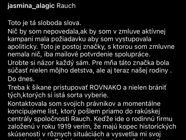 príspevok jasmina alagič, rauch