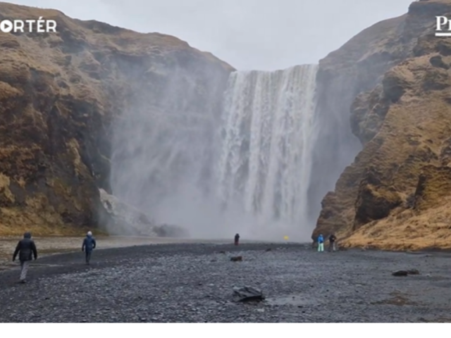 Vodopád, Skógafoss, Island, mReportér