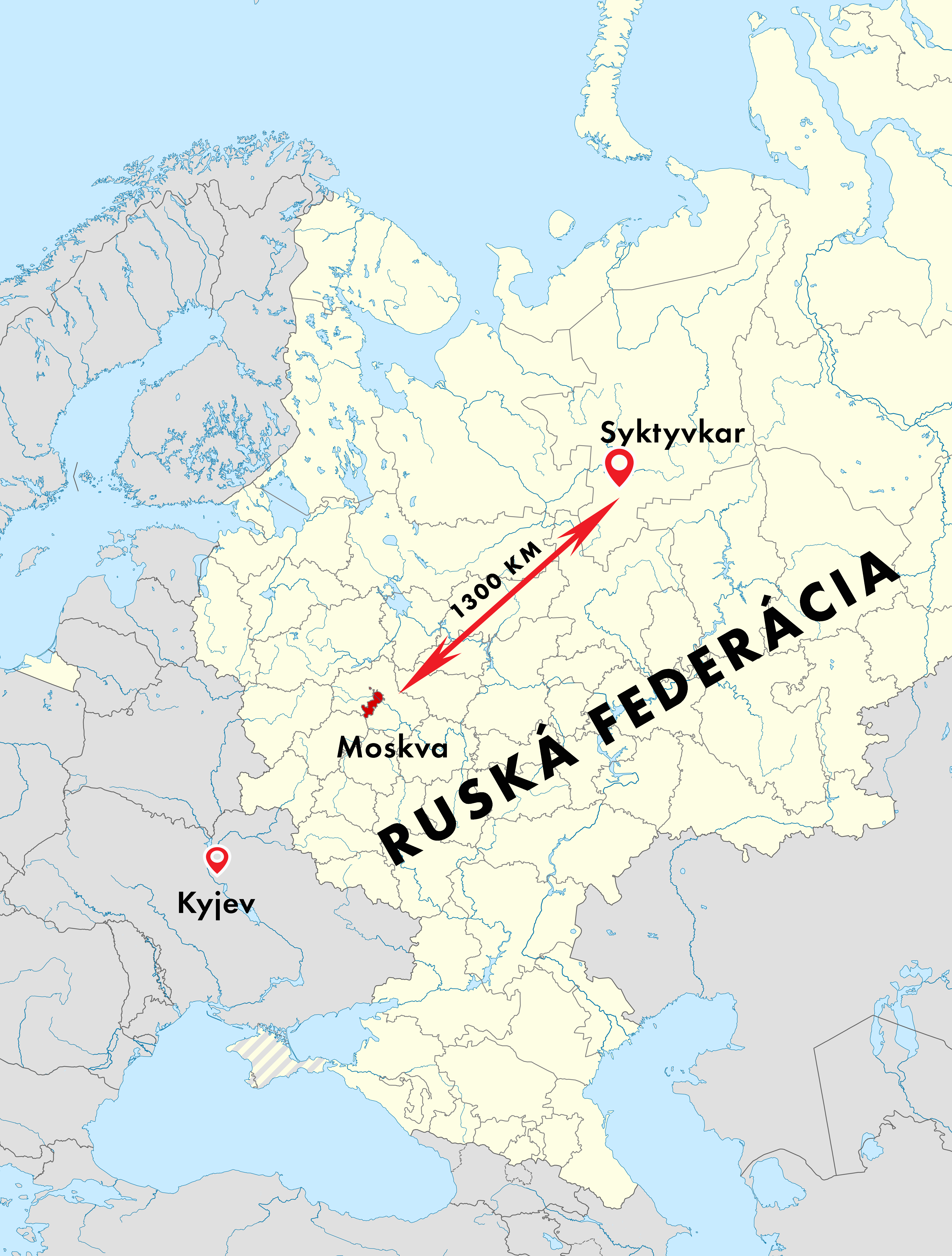 Provinčné mesto Syktykar je 17 hodín autom severovýchodne od Moskvy a má zhruba 250 000 obyvateľov, teda ako slovenské Košice.
