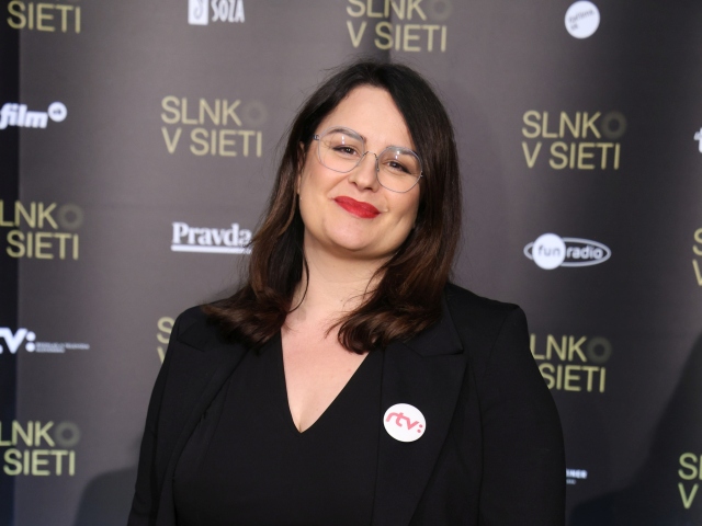 Herečka Petra Polnišová na vyhlásení cien Slnko v sieti. 