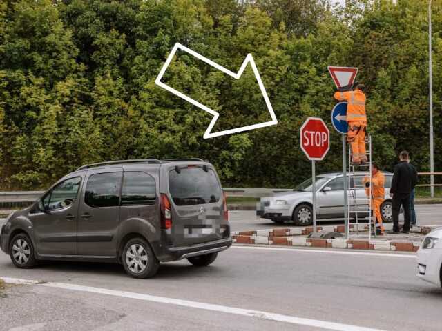 dopravná značka v Nitre