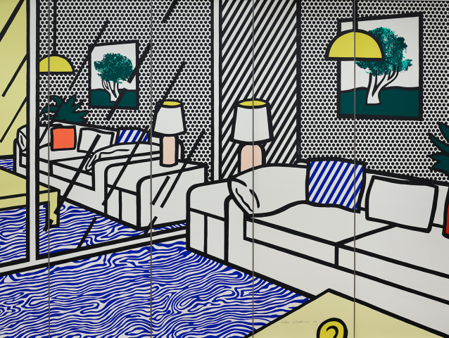 Roy Lichtenstein, Wallpaper with blue Floor Interior, 1992