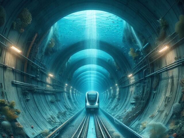 podmorský vlak, tunel