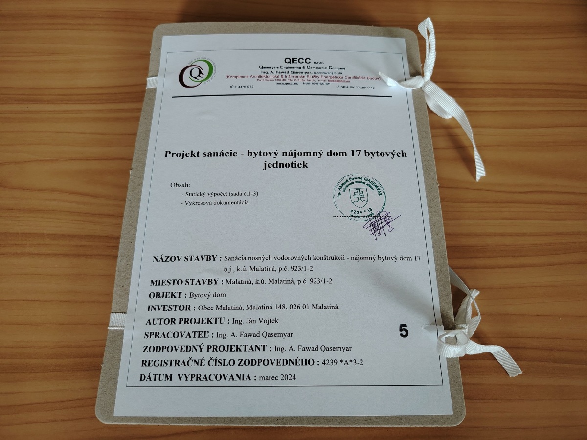 projekt sanácie bytovky, Malatiná