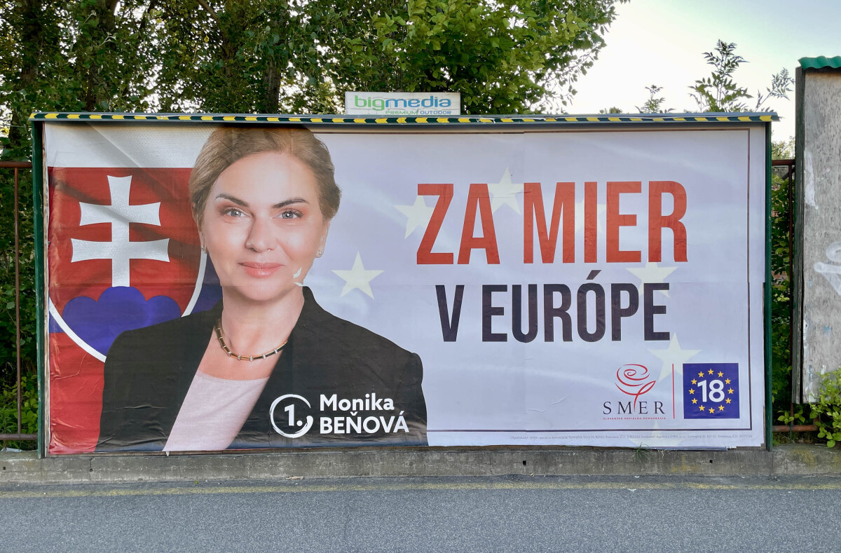 Monika Beňová, SMER, billboard, bilbord, eurovoľby 2024