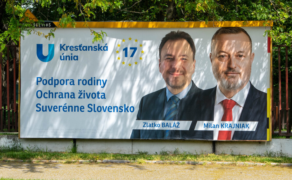 Zlatko baláž, Milan Krajniak, Kresťanská únia, billboard, bilbord, eurovoľby 2024