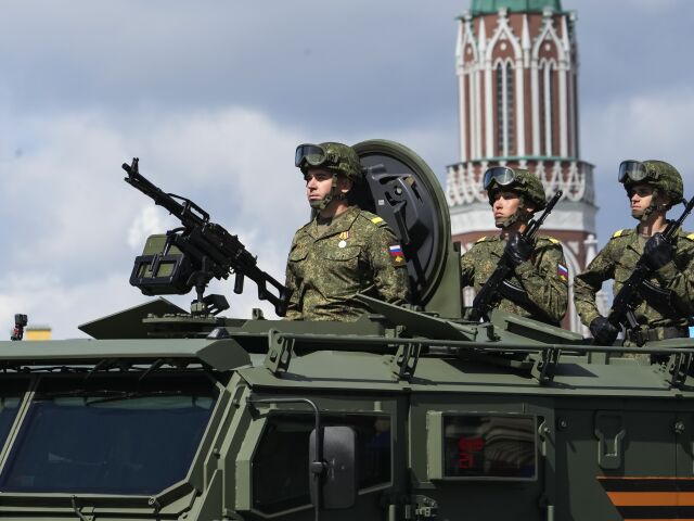 CORRECTION Russia Victory Day Parade Rehearsal