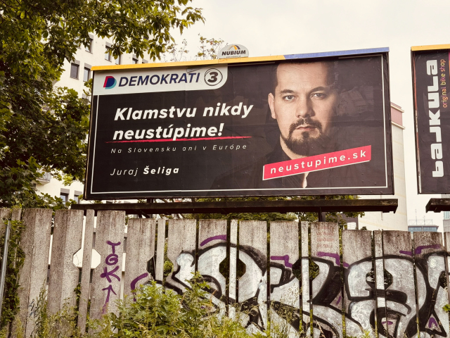 eurovoľby, bilbord, bilboard, KDH, Demokrati, Smer, KDH, SaS, SNS, Hlas,