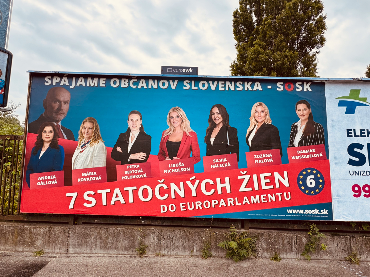 eurovoľby, bilbord, bilboard, KDH, Demokrati, Smer, KDH, SaS, SNS, Hlas,