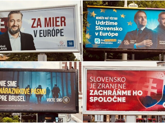 eurovoľby, bilbordy, smer, ps, hlas, sns