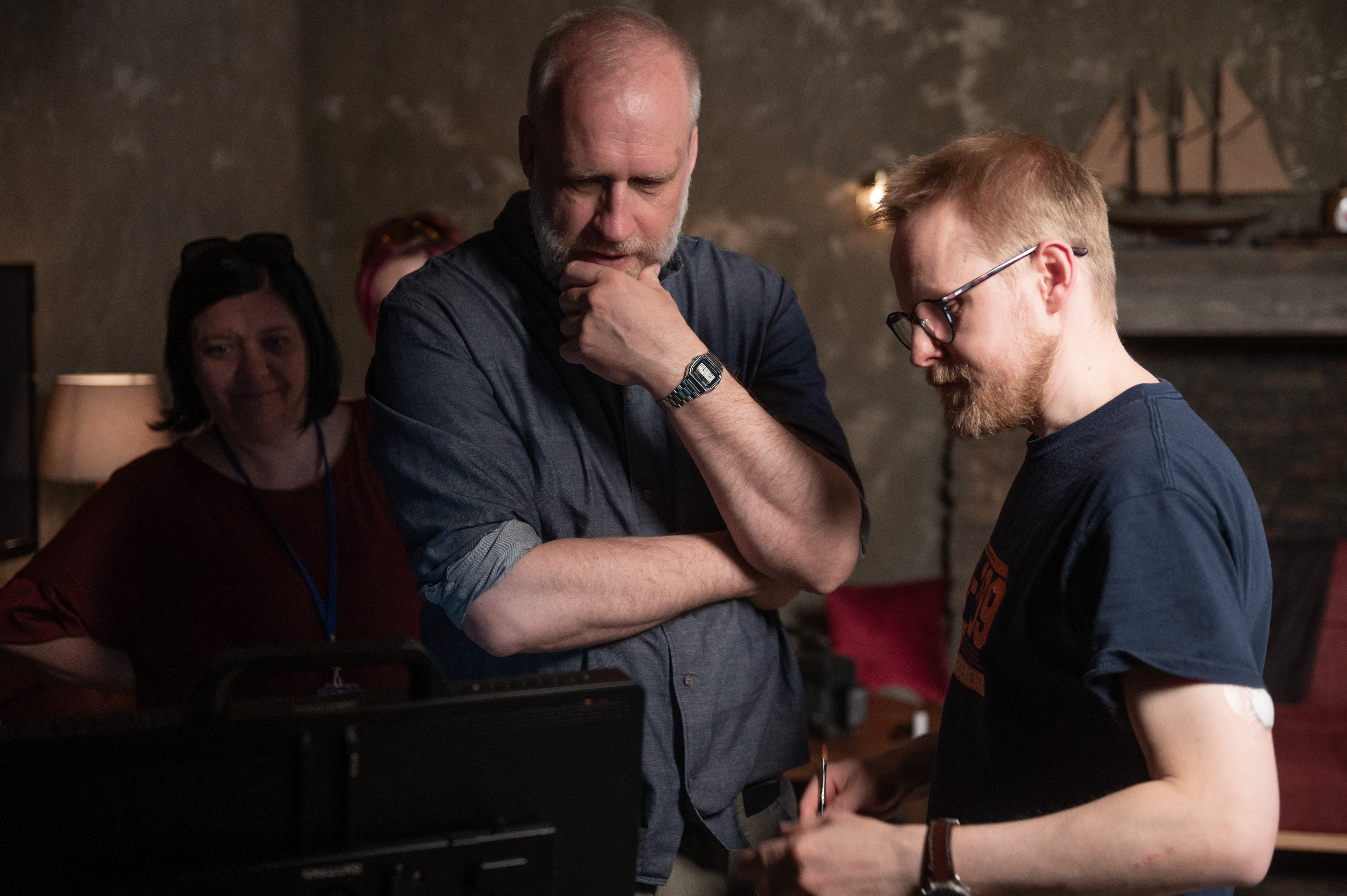 Režisér a producent Peter Bebjak a umelecký maskér Martin Jankovič.