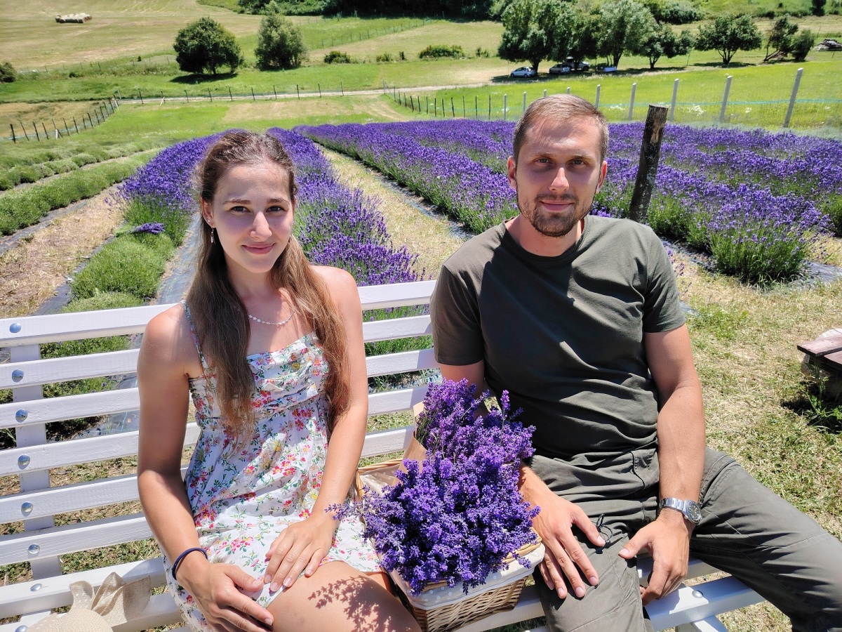 lavička, levandule, Hubovo