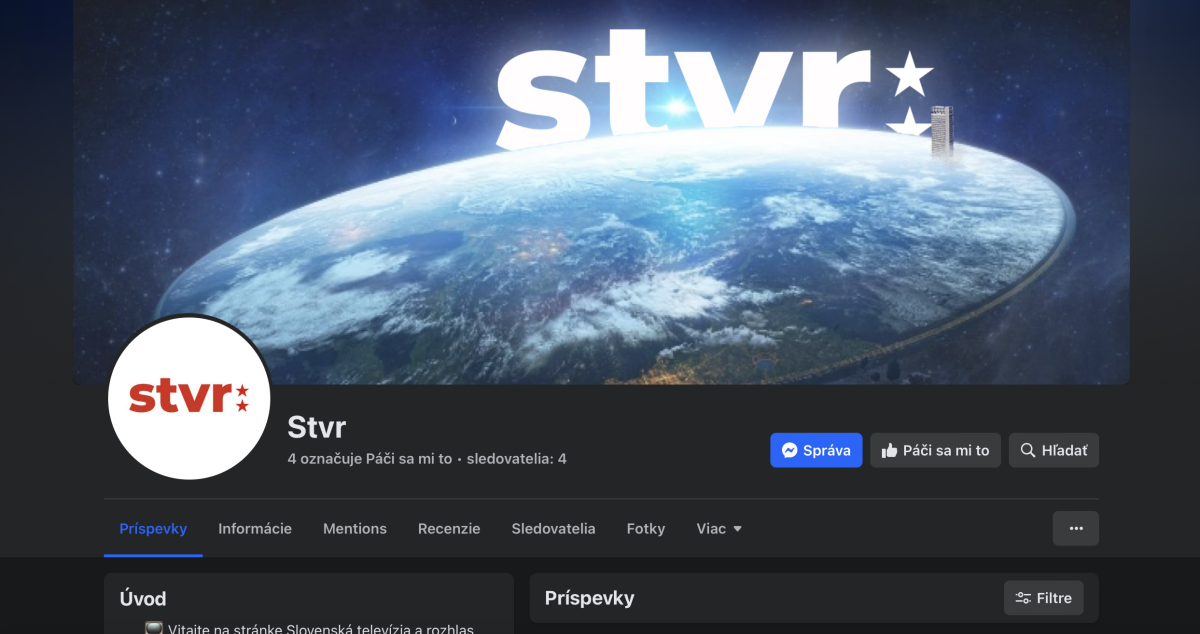 stránka stvr na Facebooku