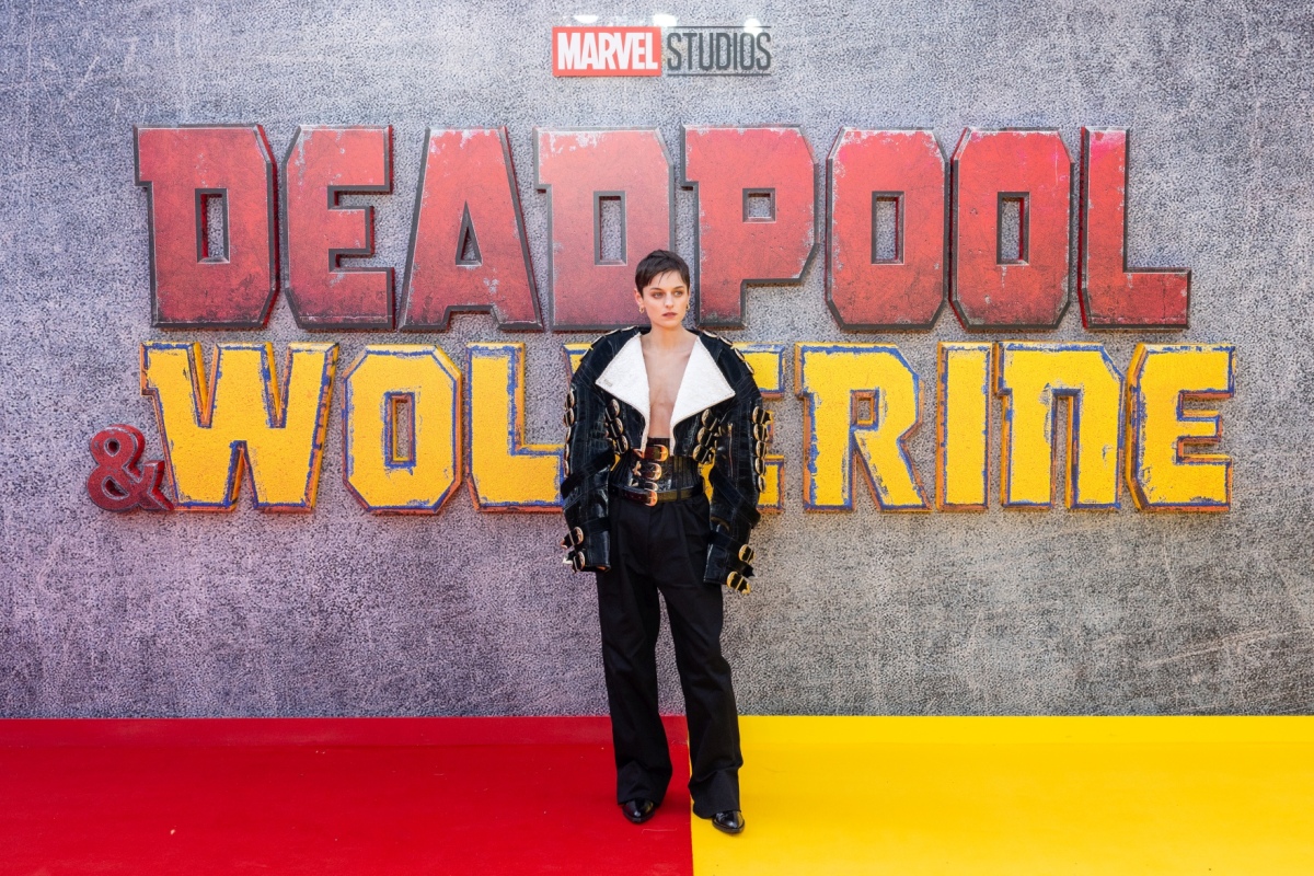 Emma Corrin attends the UK Fan Event of Marvel Studios' 'Deadpool & Wolverine' at Eventim Apollo, London on July 11th, 2024. (Photo by StillMoving.Net for The Walt Disney Company Limited)