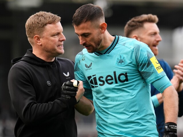 Eddie Howe a Martin Dúbravka.