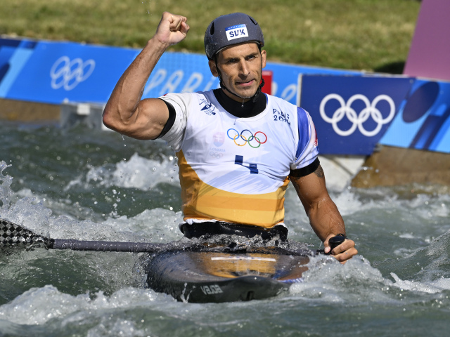 Francúzsko OH2024 Vodný slalom C1 finále Beňuš bronz
