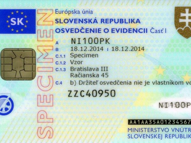 Technický preukaz - osvedčenie o evidencii