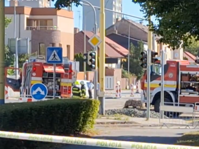 uník plynu Košice, plynovod, hasiči