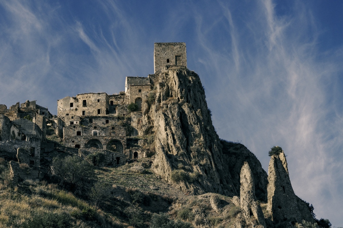 Craco, Taliansko, mesto, mesto duchov, opustené, Basilicata