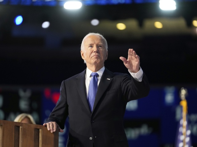 Americký prezident Joe Biden počas vystúpenia na nominačnom zjazde Demokratickej strany v Chicagu 19. augusta 2024