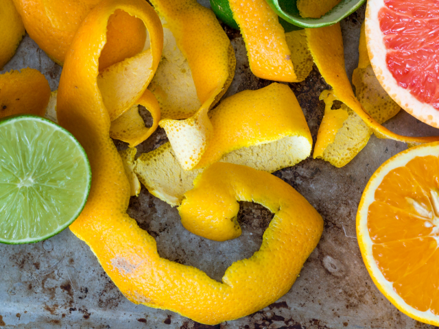 citrusy, citrusové šupky
