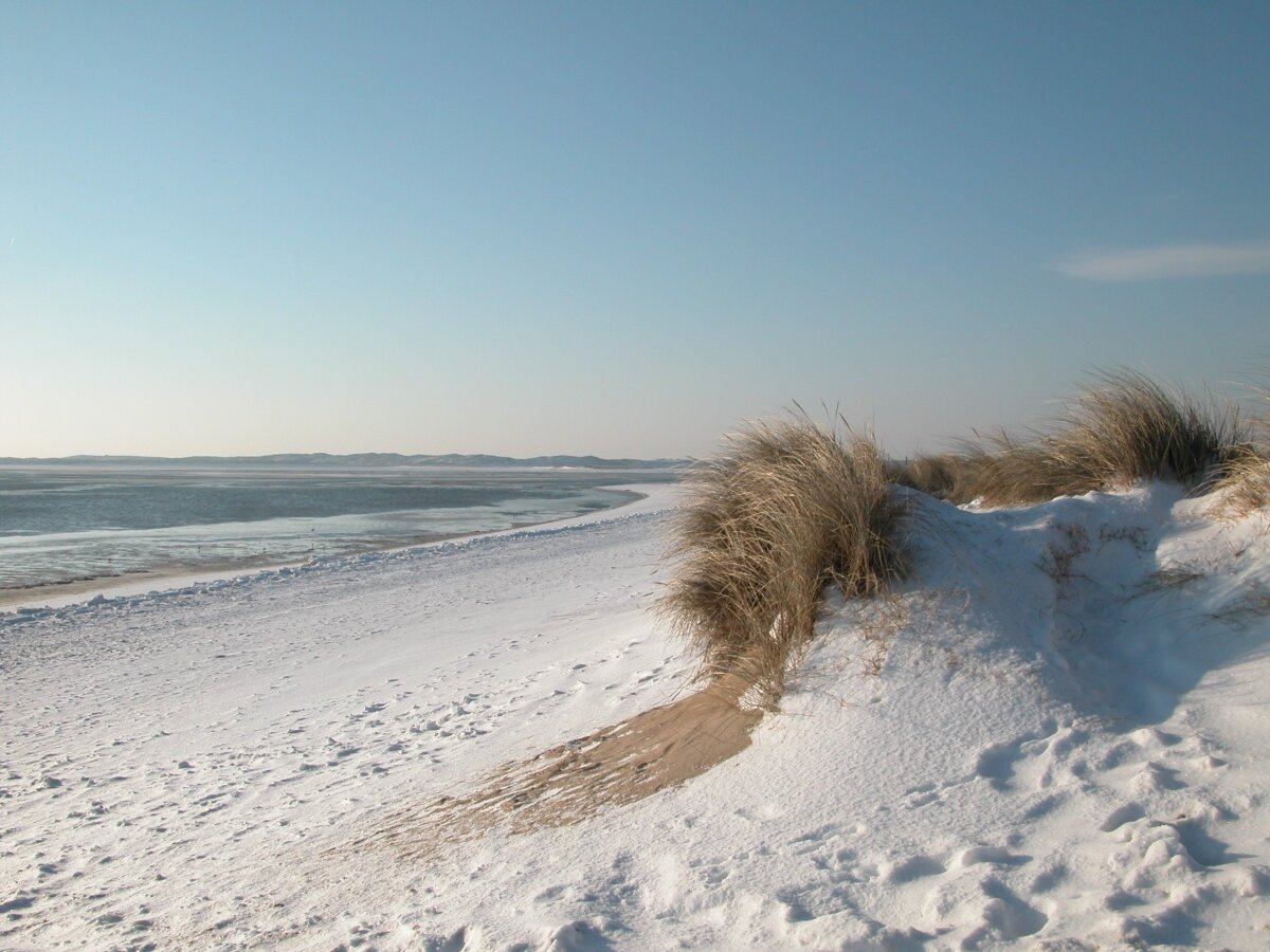 Sylt, Nemecko, Severné more, pláž, piesok, sneh, zima