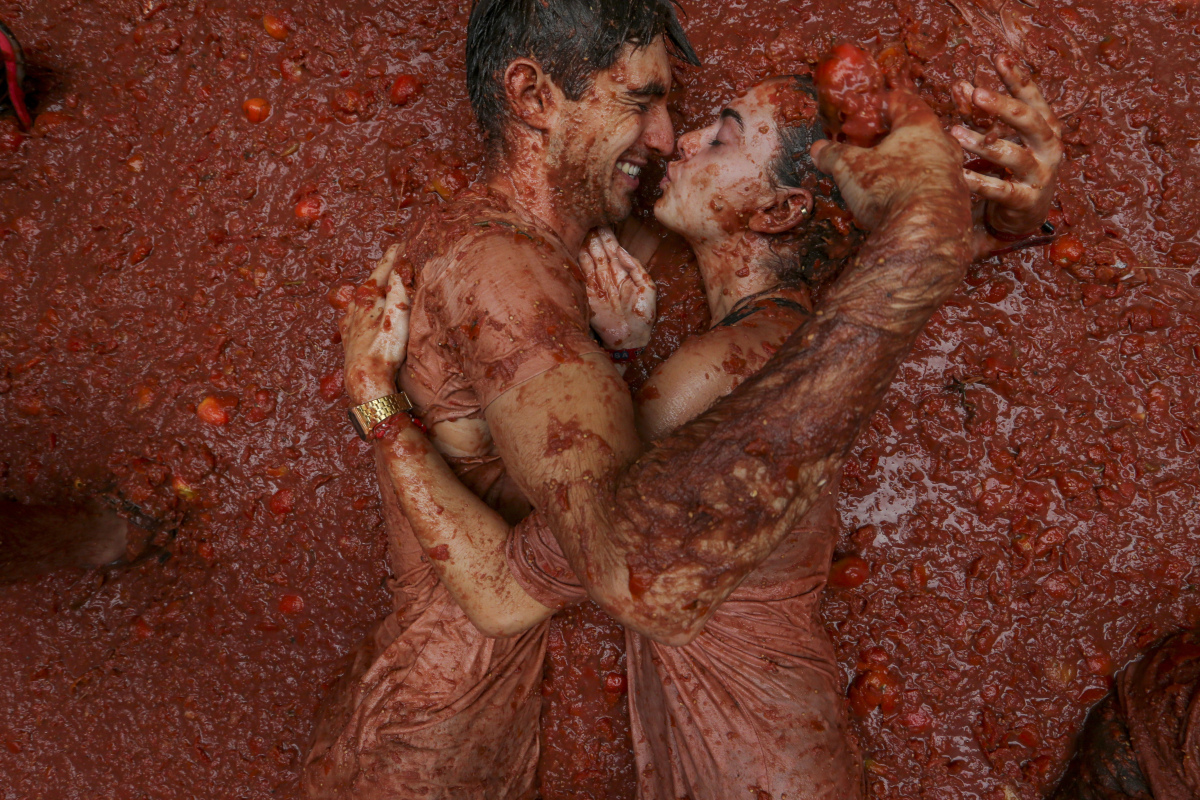 Španielsko Tomatina paradajky tradícia Bitka