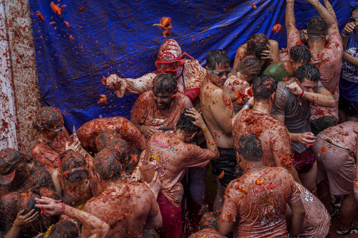 Španielsko Tomatina paradajky tradícia Bitka