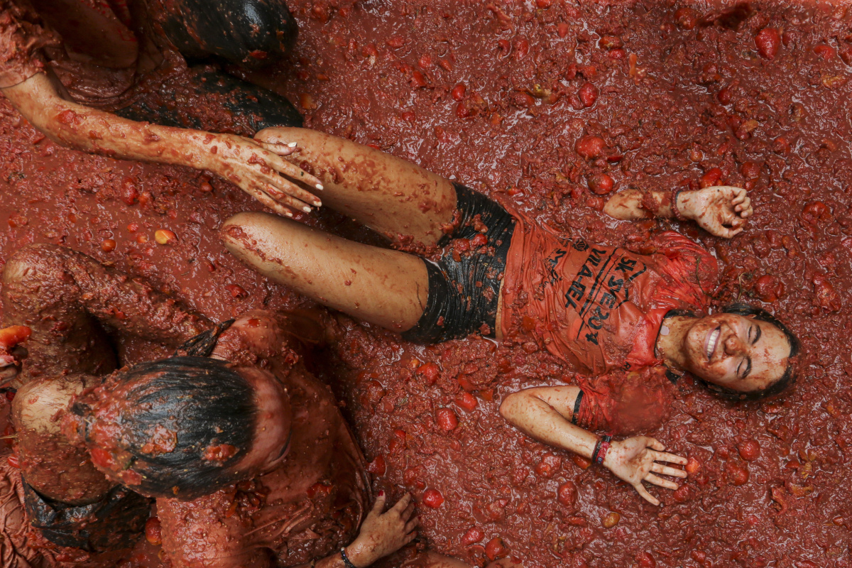 Španielsko Tomatina paradajky tradícia Bitka