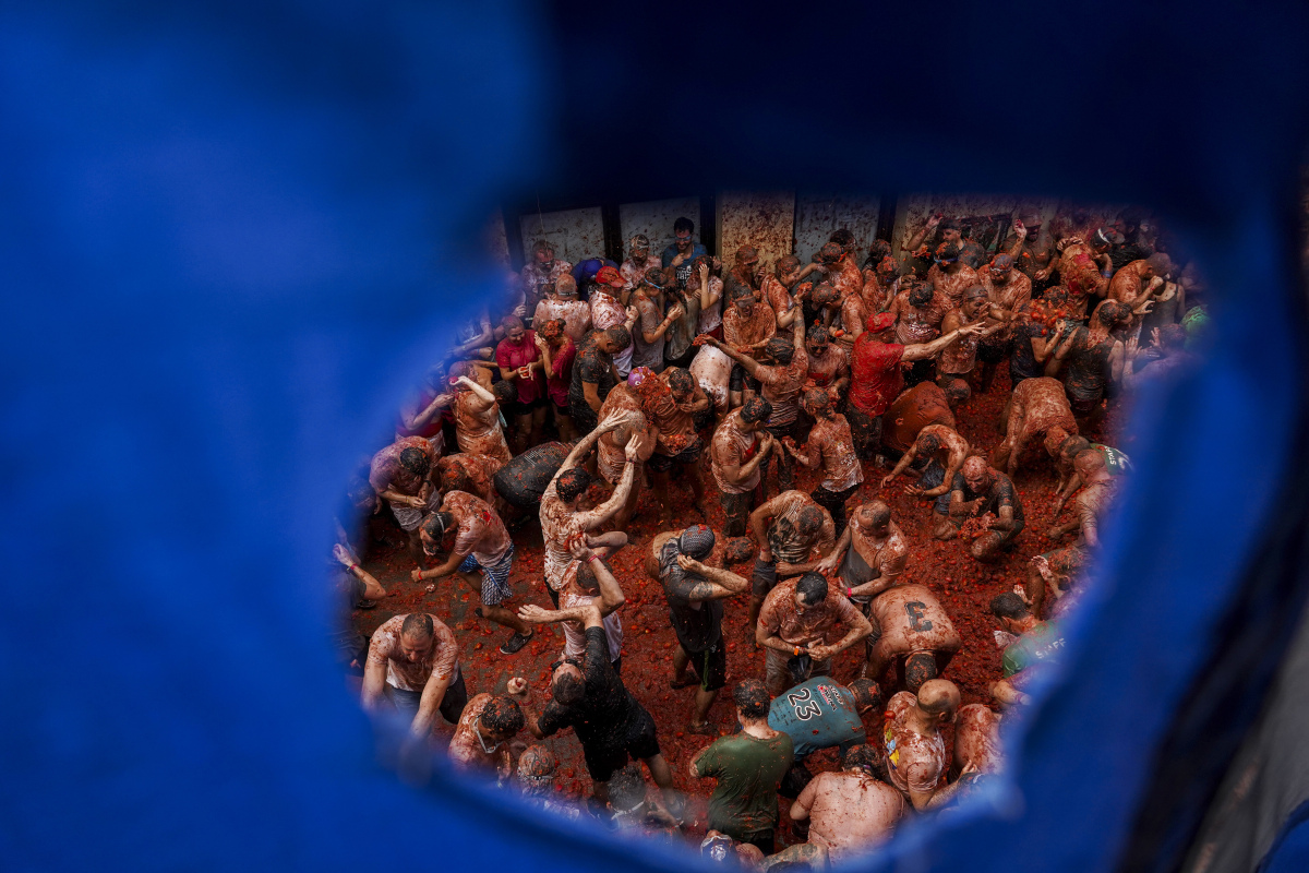 Španielsko Tomatina paradajky tradícia Bitka