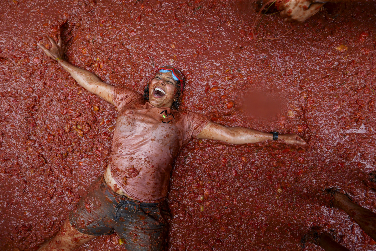 Španielsko Tomatina paradajky tradícia Bitka