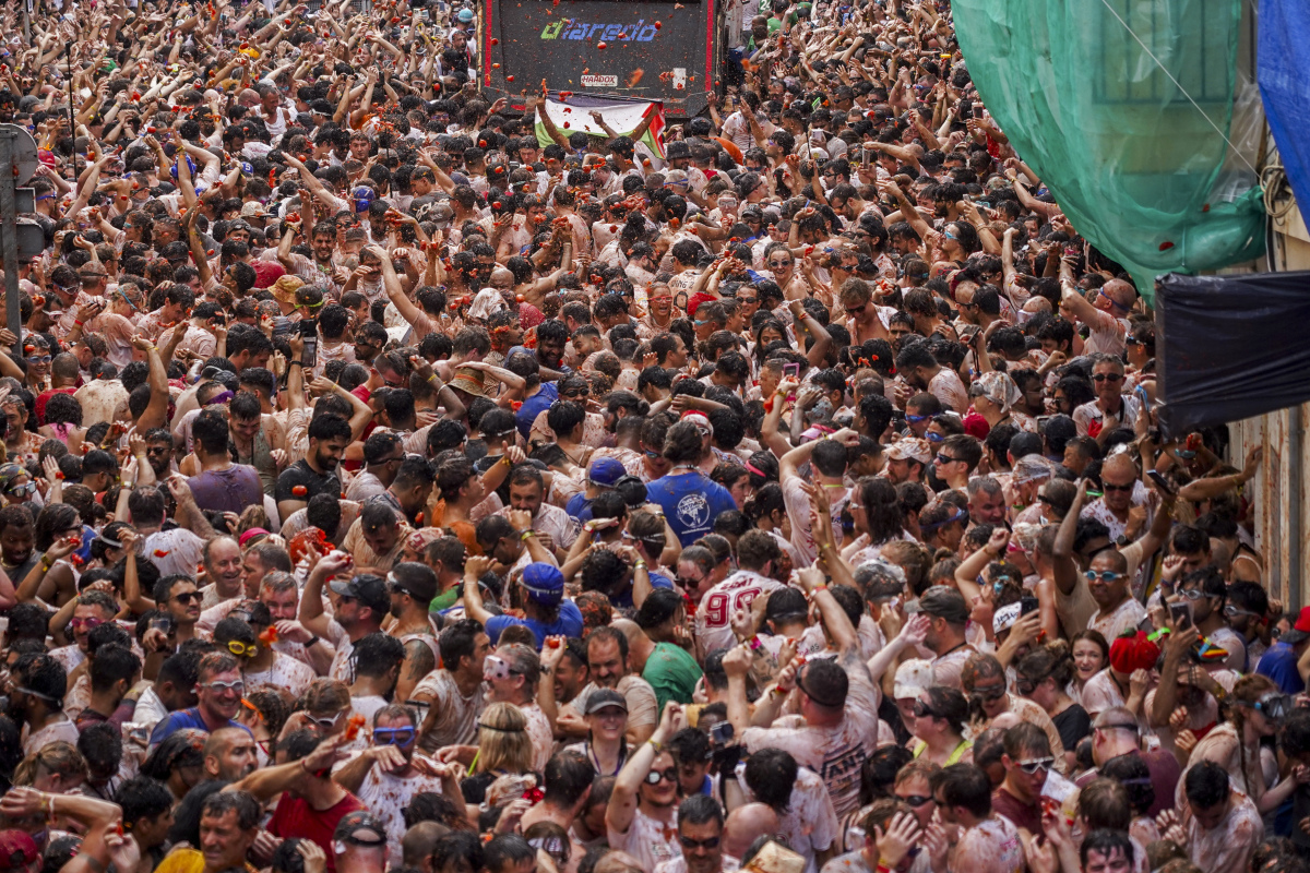 Španielsko Tomatina paradajky tradícia Bitka