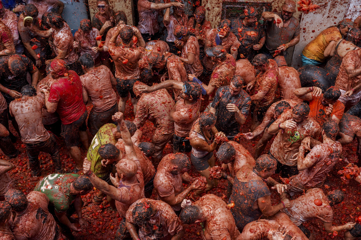 Španielsko Tomatina paradajky tradícia Bitka