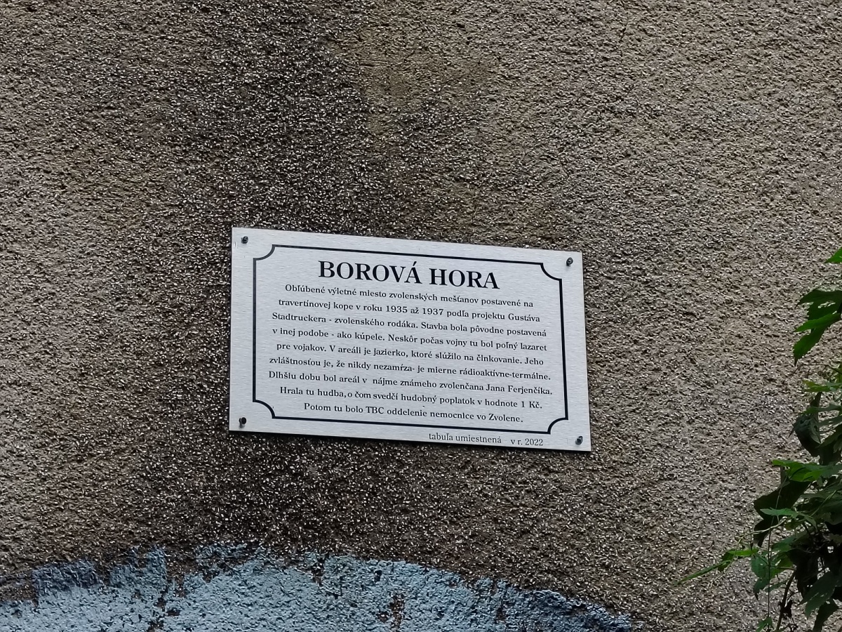 tabuľa, Borová hora, liečebňa, areál