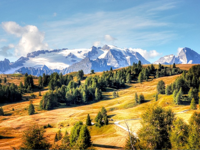Marmolada, Dolomity, hory, Alpy, kopce, turistika,