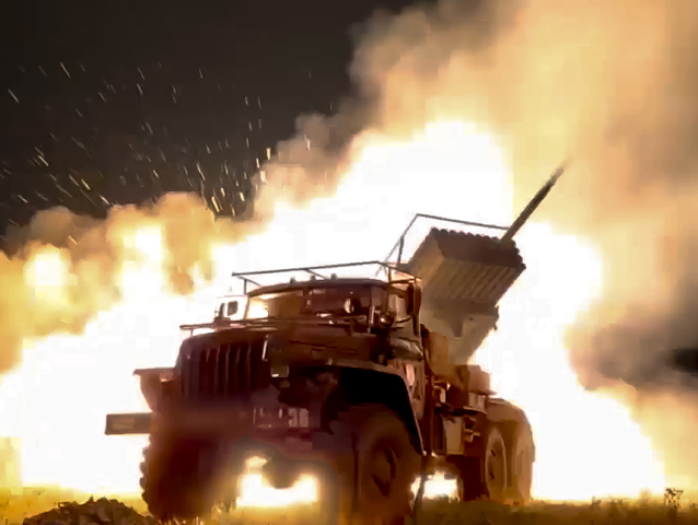 Grad, raketomet, vojna na Ukrajine, strely, bombardovanie, ruská armáda 