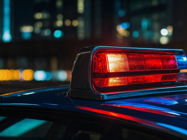 polícia, maják, policajti,
