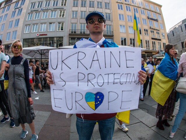 Ukrajinci, ukrajinskí utečenci, demonštrácia