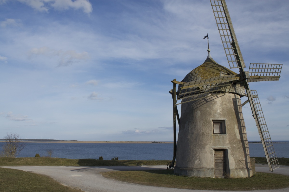 gotland, Švédsko, veterný mlyn