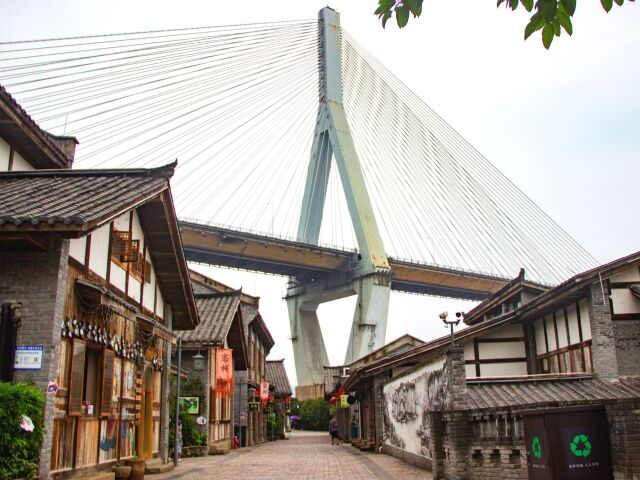 chongqing, Čchung-čching, Čína, mesto, most, domy, diaľnica, nadjazd