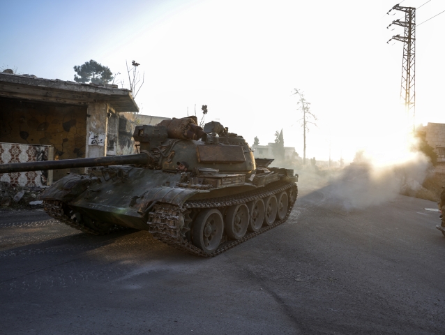 sýria, idlib, tank