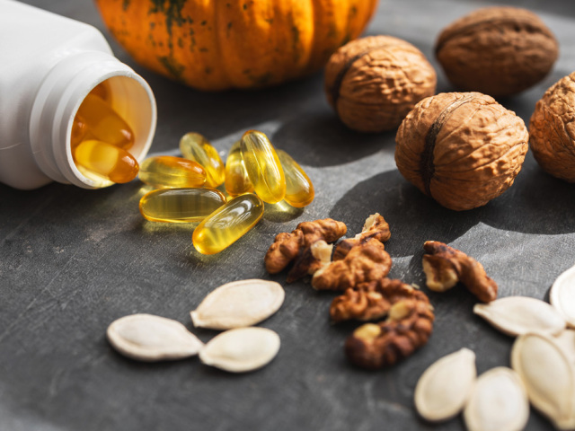 vitamíny, orechy, omega 3