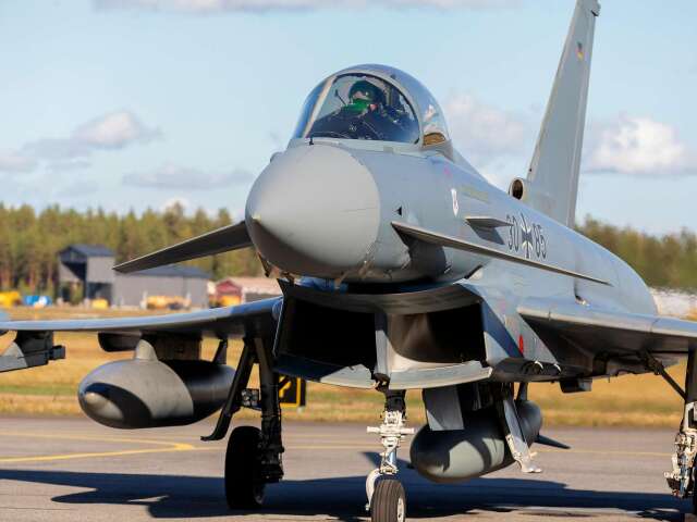 Eurofighter v nemeckej kamufláži.