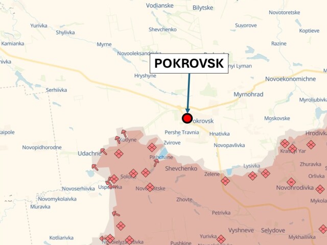Pokrovsk, situácia k 15. februáru 2025.