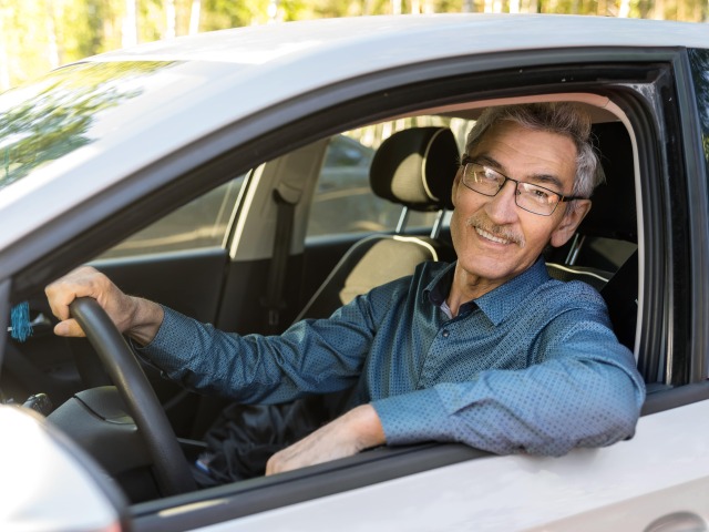 senior, vodič, auto